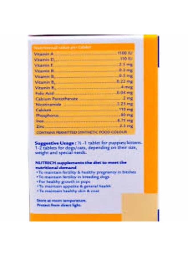 Virbac Nutrich Tablets 30 Pcs Minerals and Vitamins Supplement for Dog & Cat, 30 Count - Image 4